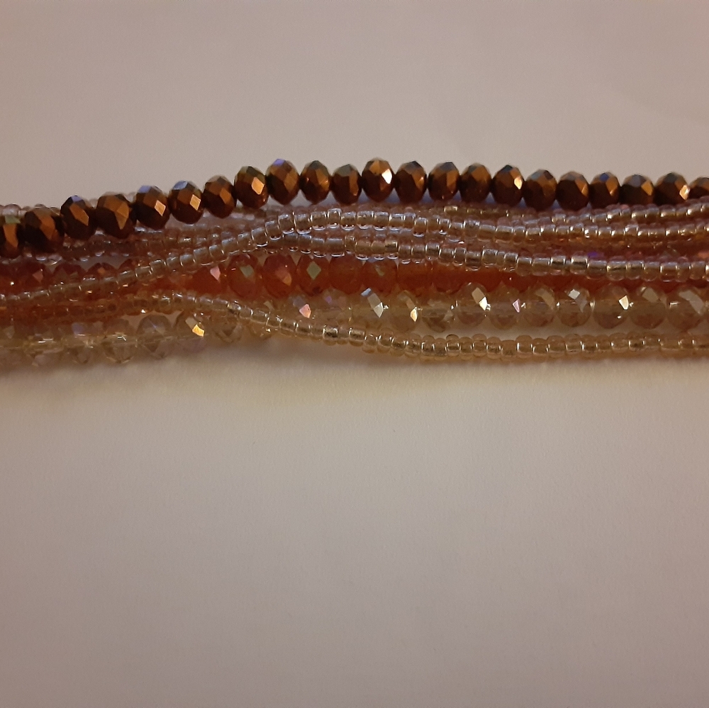 Crystal Like Multi Strand Bead Bracelet Magnetic Closure - Picture 5 of 5